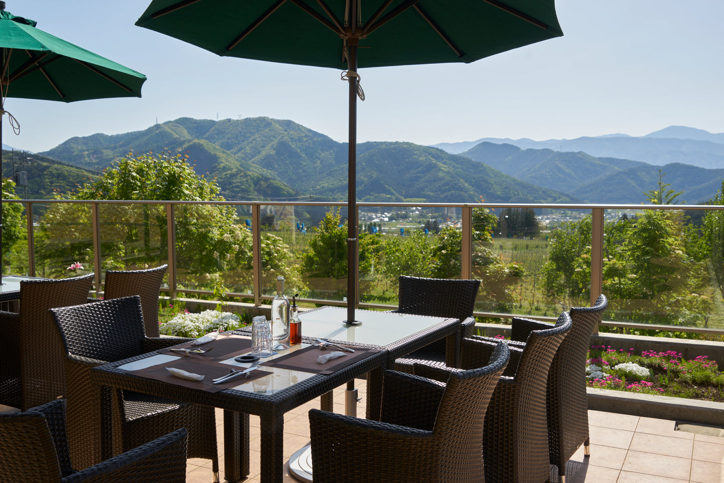 Winery with terrace overlooking the mountains of Shinshu